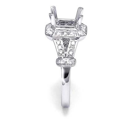 18k White Gold Diamond Ring Setting R794