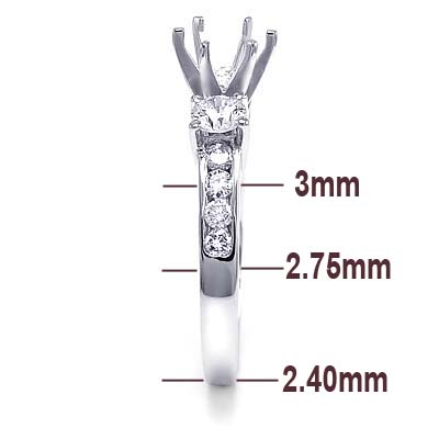 14k White Gold Diamond Ring Setting R814