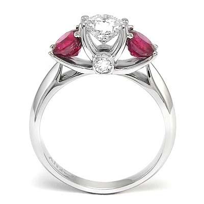 14k Gold Diamond and Ruby Ring R820