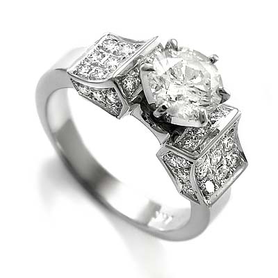 14k White Gold Diamond Engagement Ring R830