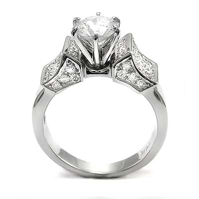 14k White Gold Diamond Engagement Ring R830