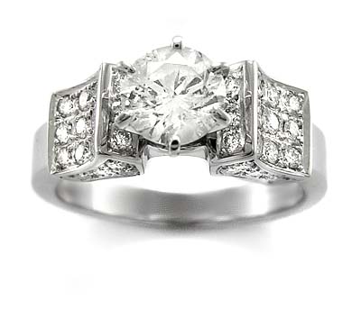 14k White Gold Diamond Engagement Ring R830