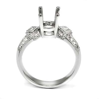 18k White Gold Diamond Ring Setting R834