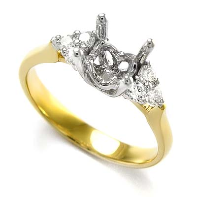 18k Yellow Gold Diamond Semi-Mount Ring #R837