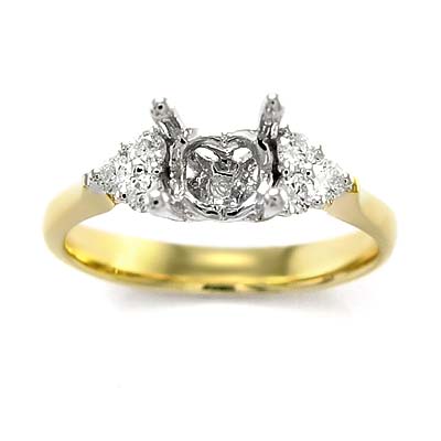 18k Yellow Gold Diamond Semi-Mount Ring #R837