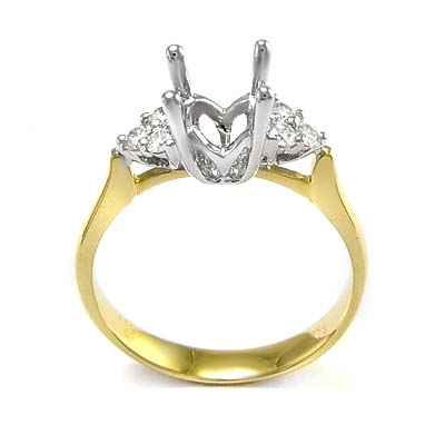 18k Yellow Gold Diamond Semi-Mount Ring #R837