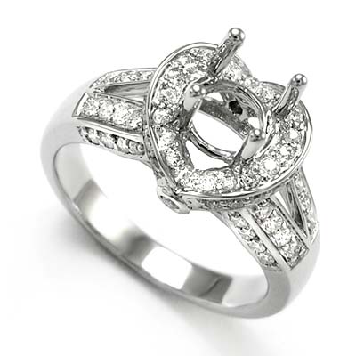 Diamond Semi-Mount Ring Setting 18k Gold #R840