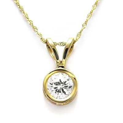 14k Gold White CZ Pendant 1ct. P367