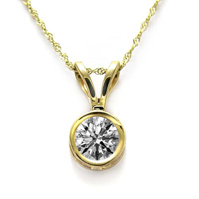 14k Gold White Lab Grown Diamond Pendant 1ct. #P367