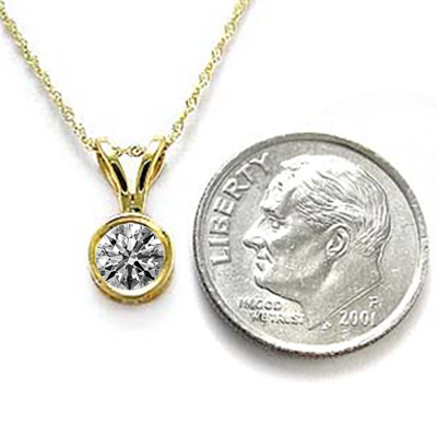 14k Gold White Lab Grown Diamond Pendant 1ct. #P367