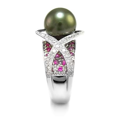 14k White Gold Pearl Ring R851