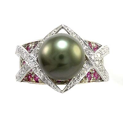 14k White Gold Pearl Ring R851