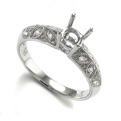 18k White Gold Diamond Setting R860
