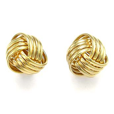 14k Gold Love Knot Studs Earreings E736