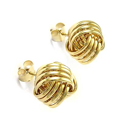 14k Gold Love Knot Studs Earreings E736