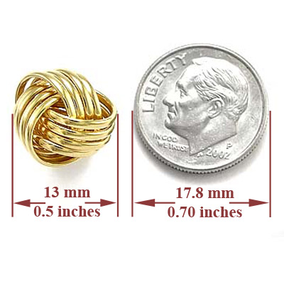 14k Gold Love Knot Studs Earreings E736