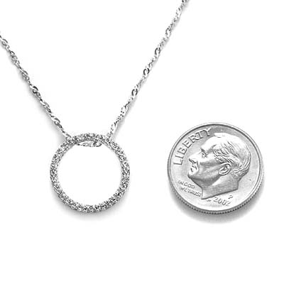 10k Gold Circle Diamond Pendant P373 Out-of-Stock