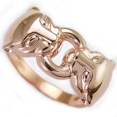 14k Solid Rose Gold Cat Head Ring R862