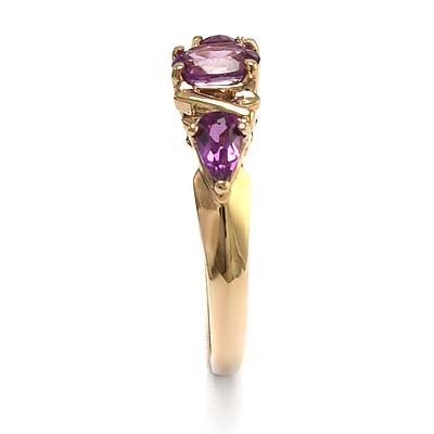 14k Rose Gold Created Alexandrite Mother's ring R869