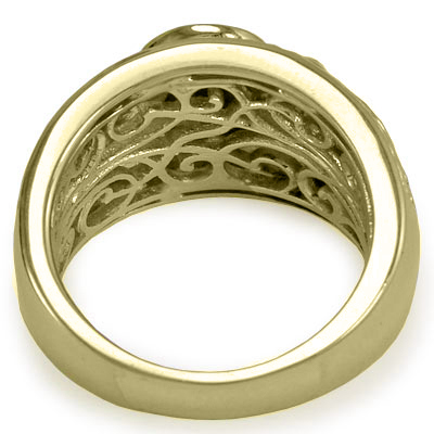 14k Gold Men's Three Stone Ring R872