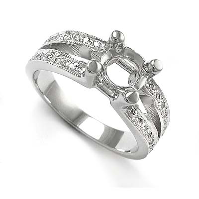 14k Gold Diamond Ring Mounting R884 14k Gold Diamond Ring Mounting R884
