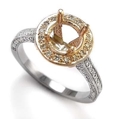 14k Gold Diamond Ring Mounting R889 14k Gold Diamond Ring Mounting R889