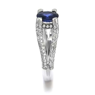 14k Gold Sapphire Diamond Ring R904