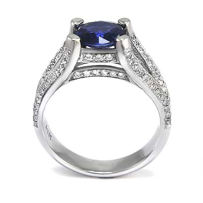 14k Gold Sapphire Diamond Ring R904
