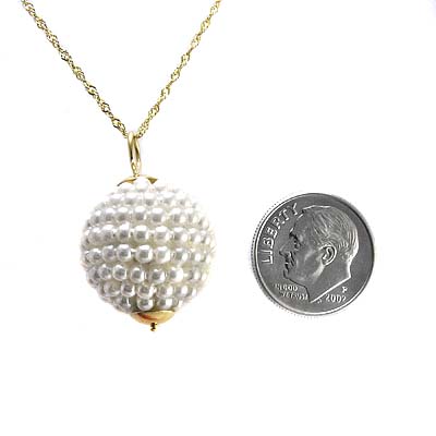 14k Gold Pearl Pendant P381