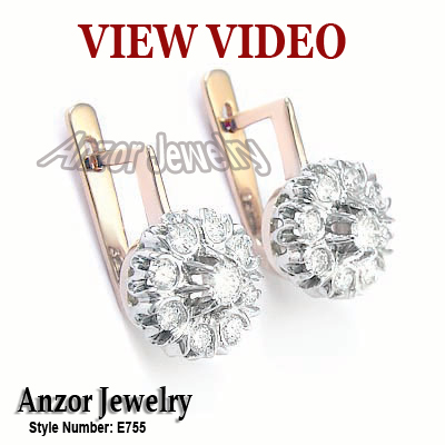Russian Style malinka diamond earrings 585 E755