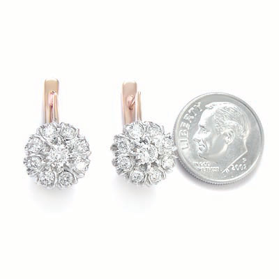 Russian Style malinka diamond earrings 585 E755
