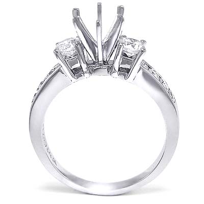 14k White Gold Diamond Ring Setting R921