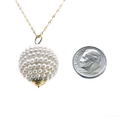 14k Gold Pearl Pendant P380