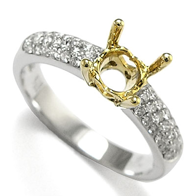 18k White Gold Diamond Ring Setting R922