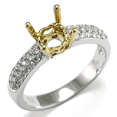 18k White Gold Diamond Ring Setting R922