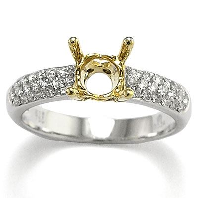 18k White Gold Diamond Ring Setting R922