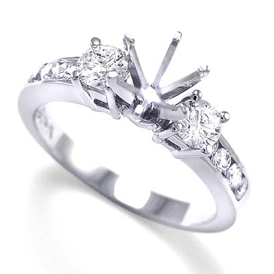 14k White Gold Diamond Ring Setting R920