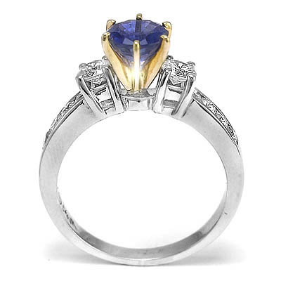 14k Gold Sapphire Diamond Ring R910