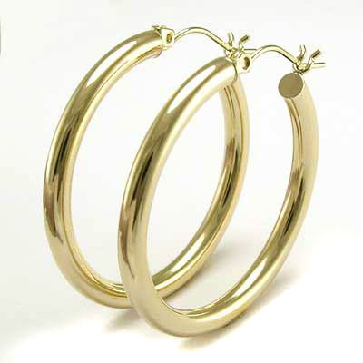 Yellow Gold Hoop Earrings E591