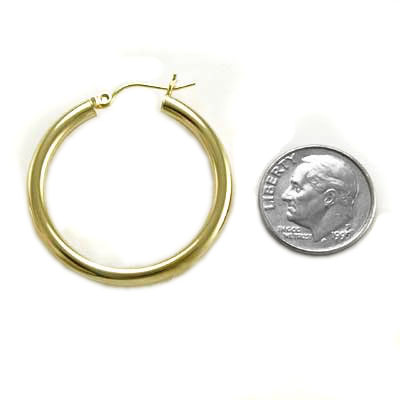 Yellow Gold Hoop Earrings E591