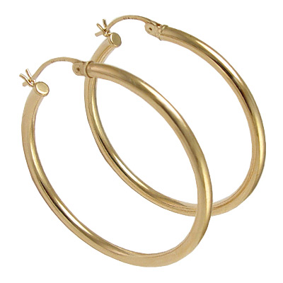 Yellow Gold Hoop Earrings E593