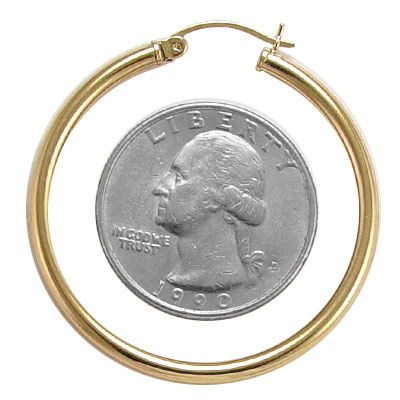 Yellow Gold Hoop Earrings E593