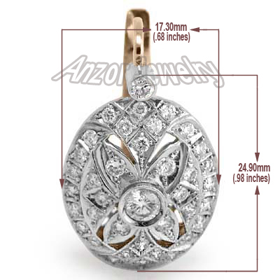 Russian style Diamonds Earrings 14K 585 E594