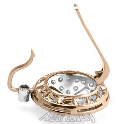 Russian style Diamonds Earrings 14K 585 E594