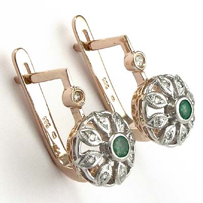 Russian style Diamond Earrings 585 E567