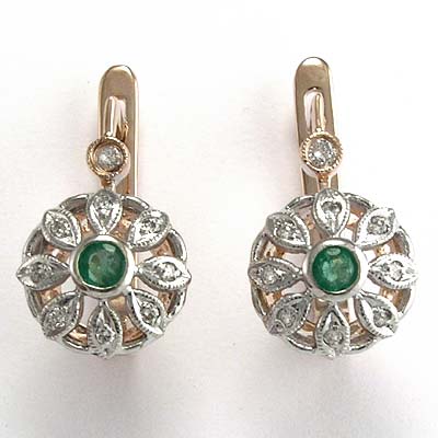 Russian style Diamond Earrings 585 E567
