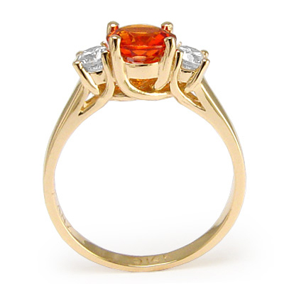 Orange Sapphire and Diamond ring in 14k gold R660 Orange Sapphire and Diamond ring in 14k gold R660