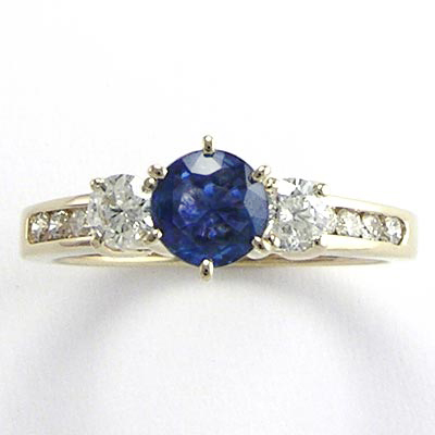 Ceylon Sapphire Diamond Ring in 14k Gold R655 Ceylon Sapphire Diamond Ring in 14k Gold R655