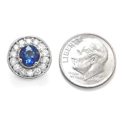 Russian Jewelry Sapphire Diamond Earrings 585 E545