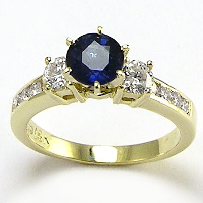 18k Gold Sapphire and Diamond Ring R656